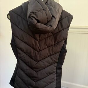 Zara Black Hooded Quilted Vest